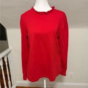 Boden Supersoft Frill Detail Red Blouse Size 12